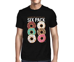Fancy A Snuggle Mens Check Out My Six Pack Donut Lover T-Shirt Black Large