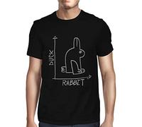 Fancy A Snuggle Mens Duck Rabbit, Illusion Lesson with Graph T-Shirt Black X-Large