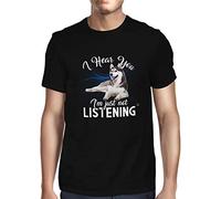 Fancy A Snuggle Mens I Hear You I’m Just Not Listening Husky Dog T-Shirt