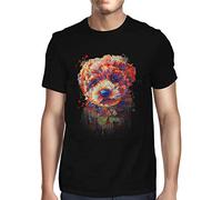 Fancy A Snuggle Mens Painted Abstract Puppy Dog T-Shirt Black Large