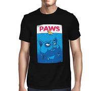 Fancy A Snuggle Mens Paws, Shark Spoof T-Shirt Black X-Large