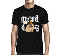 Fancy A Snuggle Mens Pizza Mad Pug Dog T-Shirt Black XXXXX-Large
