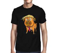 Fancy A Snuggle Mens Trump Dog Cartoon T-Shirt Black X-Large