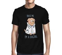 Fancy A Snuggle Mens Trust me I'm a Dogtor T-Shirt Black XXX-Large