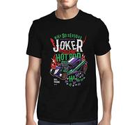 Fancy A Snuggle Mens Why so serious, Hot Rod Car T-Shirt Black X-Large