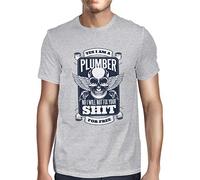 Fancy A Snuggle Mens Yes, I am a Plumber. No I Will not fix Your sh*t for Free! T-Shirt Heather Grey Medium