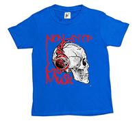 Fancy A Snuggle Music Love Non Stop Music Headphone Wearing Skull Kids Boys/Girls T-Shirt Royal Blue 12-14 Year Old