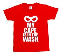 Fancy A Snuggle My Cape is in The Wash - Superhero Mask Kids Boys/Girls T-Shirt Red 3-4 Year Old