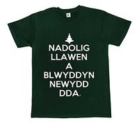 Fancy A Snuggle Nadolg Llawen A Blwyddyn Newydd DDA Welsh Christmas & New Year Greetings Mens T-Shirt Medium Forrest Green