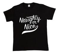 Fancy A Snuggle Naughty Or Nice - Be Good for Santa Devil & Angel Mens T-Shirt XXX-Large Black