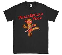 Fancy A Snuggle Ninja Bread Man Gingerbread Ninja with Sword Mens T-Shirt Black X-Large