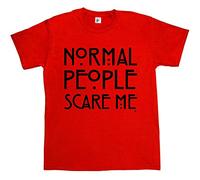 Fancy A Snuggle Normal People Scare Me American Horror Story Mens T-Shirt Large Red