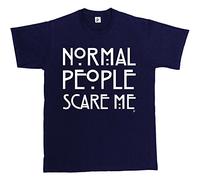 Fancy A Snuggle Normal People Scare Me American Horror Story Mens T-Shirt Small Navy