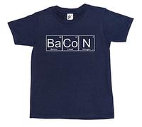 Fancy A Snuggle Periodic Table - Chemistry of Bacon Funny Geek Chemistry Kids Boys/Girls T-Shirt Navy Blue 12-14 Year Old