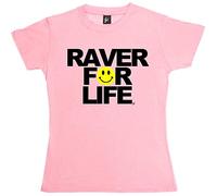 Fancy A Snuggle Raver for Life Old Skool Rave Acid DJ Festival Shirt Womens Boyfriend Fit T-Shirt Baby Pink X-Large