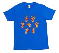 Fancy A Snuggle Red Nose Reindeers Ready for Christmas Decorating with Lights Skating & Having Fun Kids Boys/Girls T-Shirt Royal Blue 9-11 Year Old