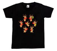 Fancy A Snuggle Red Nose Reindeers Ready for Christmas Decorating with Lights Skating & Having Fun Kids Boys/Girls T-Shirt Black 12-14 Year Old