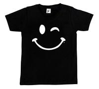 Fancy A Snuggle Retro Happy Funny Winking Emoticon Face Kids Boys/Girls T-Shirt Black 3-4 Year Old