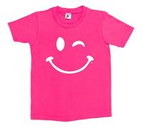 Fancy A Snuggle Retro Happy Funny Winking Emoticon Face Kids Boys/Girls T-Shirt Hot Pink 12-14 Year Old