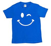 Fancy A Snuggle Retro Happy Funny Winking Emoticon Face Kids Boys/Girls T-Shirt Royal Blue 5-6 Year Old