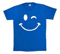 Fancy A Snuggle Retro Happy Funny Winking Emoticon Face Mens T-Shirt Large Royal Blue