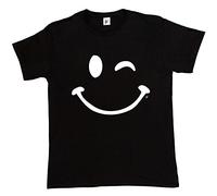Fancy A Snuggle Retro Happy Funny Winking Emoticon Face Mens T-Shirt Medium Black