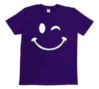 Fancy A Snuggle Retro Happy Funny Winking Emoticon Face Mens T-Shirt XX-Large Purple