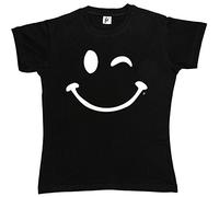 Fancy A Snuggle Retro Happy Funny Winking Emoticon Face Womens Boyfriend Fit T-Shirt Black XX-Large