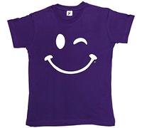 Fancy A Snuggle Retro Happy Funny Winking Emoticon Face Womens Boyfriend Fit T-Shirt Purple X-Large