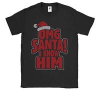 Fancy A Snuggle Santa Hat OMG Santa! I Know Him Elf Christmas Mens T-Shirt Black X-Large
