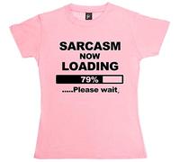 Fancy A Snuggle Sarcasm Now Loading Womens Boyfriend Fit T-Shirt Baby Pink X-Large