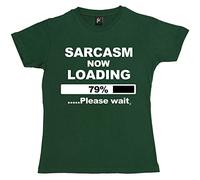 Fancy A Snuggle Sarcasm Now Loading Womens Boyfriend Fit T-Shirt Bottle Green X-Large