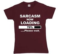 Fancy A Snuggle Sarcasm Now Loading Womens Boyfriend Fit T-Shirt Burgundy X-Large
