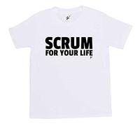 Fancy A Snuggle Scrum for Your Life Fun Rugby Kids Boys/Girls T-Shirt White 3-4 Year Old