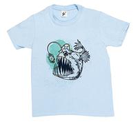Fancy A Snuggle Sharp Tooth Pirate Captain Monster Piranha Fish Kids Boys T-Shirt Sky Blue 5-6 Year Old