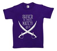 Fancy A Snuggle Shiver Me Timbers Matey Rum Bottles & Pirate Swords Kids Boys T-Shirt Purple 12-14 Year Old
