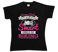 Fancy A Snuggle Some Girls Play with Dolls Smart Girls Go Biking Womens Boyfriend Fit T-Shirt Black X-Large