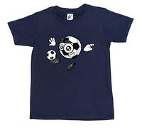 Fancy A Snuggle Sporticon Happy Football Kicking Playing Football Kids Boys/Girls T-Shirt Navy Blue 12-14 Year Old