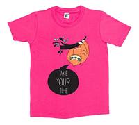 Fancy A Snuggle Take Your Time Cute Sloth Hanging Out in Tree Kids Boys/Girls T-Shirt Hot Pink 12-14 Year Old