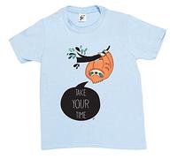 Fancy A Snuggle Take Your Time Cute Sloth Hanging Out in Tree Kids Boys/Girls T-Shirt Sky Blue 12-14 Year Old