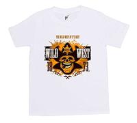 Fancy A Snuggle The Wild West at It's Best Cowboy Sheriff Skull Kids Boys T-Shirt White 9-11 Year Old