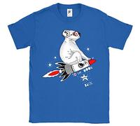 Fancy A Snuggle to The Moon & Back Koala On A Rocket Ship to Space Mens T-Shirt Royal Blue Small