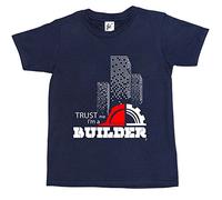 Fancy A Snuggle Trust Me I'm A Builder Hard Hat Construction Kids Boys T-Shirt Navy Blue 7-8 Year Old