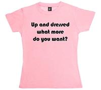 Fancy A Snuggle Up and Dressed What More Do You Want Womens Boyfriend Fit T-Shirt Baby Pink Medium