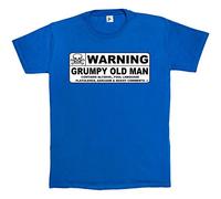 Fancy A Snuggle Warning Grumpy Old Man Caution Sign Mens T-Shirt Medium Royal Blue