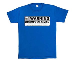 Fancy A Snuggle Warning Grumpy Old Man Caution Sign Mens T-Shirt Medium Royal Blue