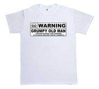 Fancy A Snuggle Warning Grumpy Old Man Caution Sign Mens T-Shirt Medium White