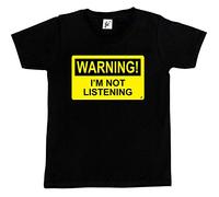 Fancy A Snuggle Warning I'm Not Listening Kids Boys/Girls T-Shirt