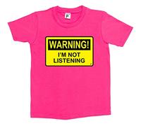 Fancy A Snuggle Warning I'm Not Listening Kids Boys/Girls T-Shirt Hot Pink 12-14 Year Old