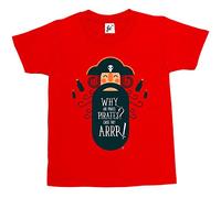 Fancy A Snuggle Why are Pirates Pirates? Because They ARR! Funny Kids Boys T-Shirt Red 3-4 Year Old